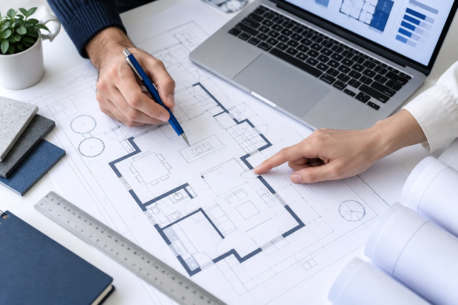 Illustrative project planning desk